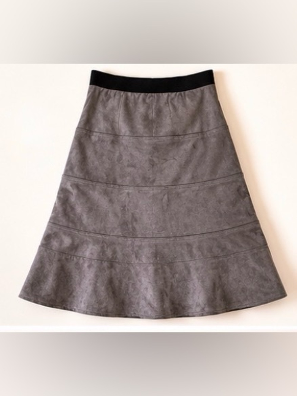 🆕 [Sassia Paris] Gray Suede Bell Skirt | Made in France | Size FR 1 [US 4]
